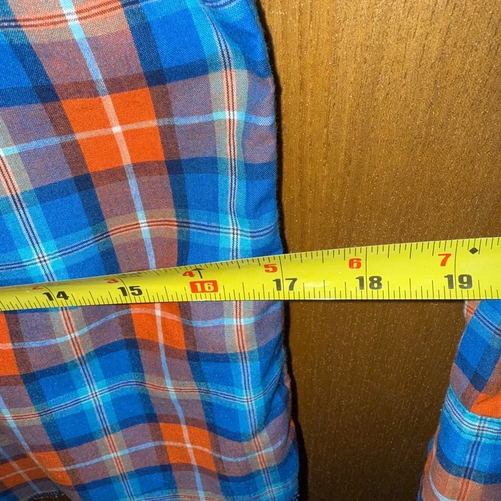 Wrangler Kids Youth Western Plaid Pearl Snap Shirt XL (14-16) Orange Blue - Picture 4 of 9